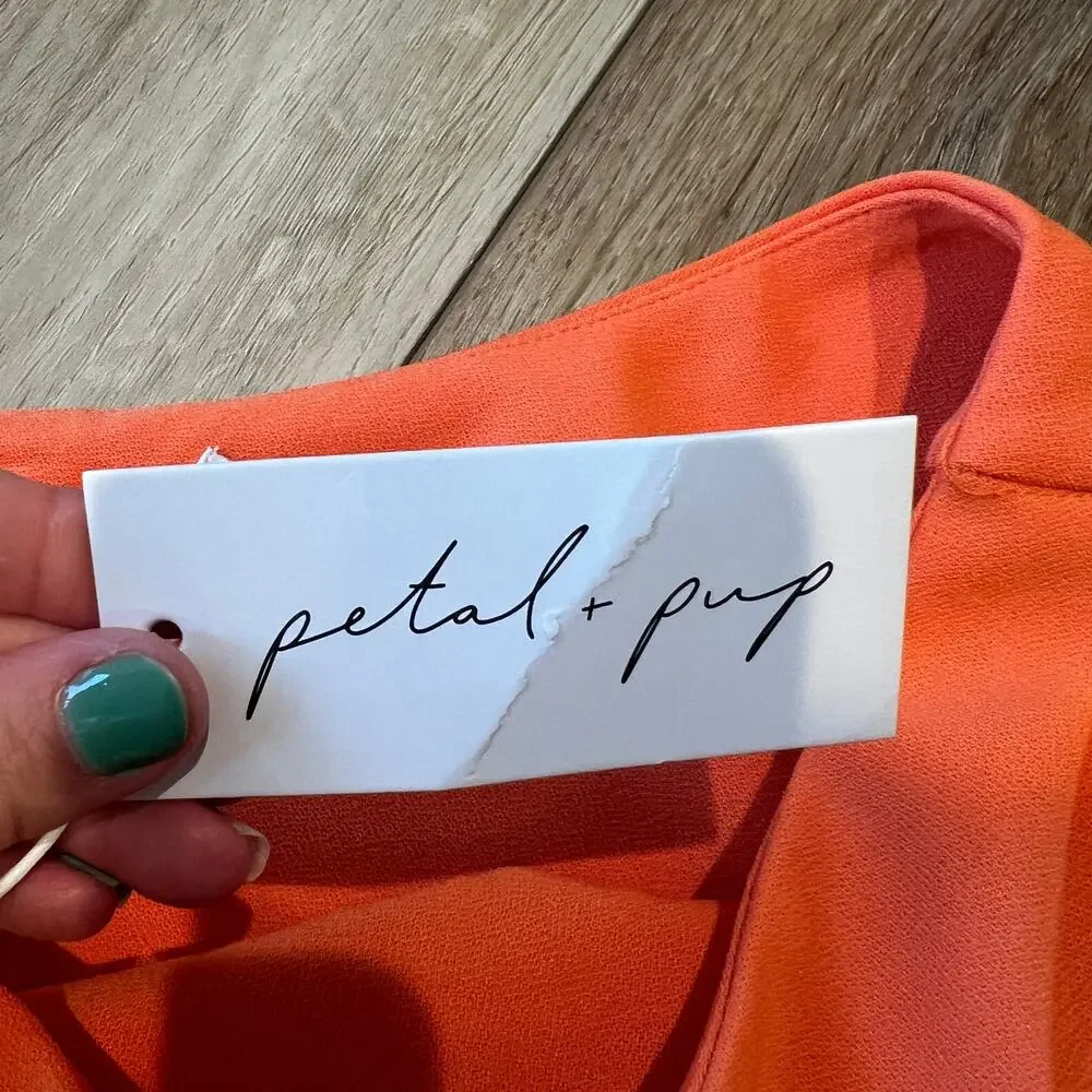PETAL & PUP Women's Nadene Dress Size 2 In Orange - Picture 11 of 14